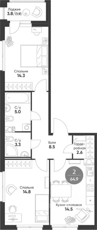 2-к кв. Новосибирская область, Кольцово рп Счастье в Кольцово жилой ... - Фото 2