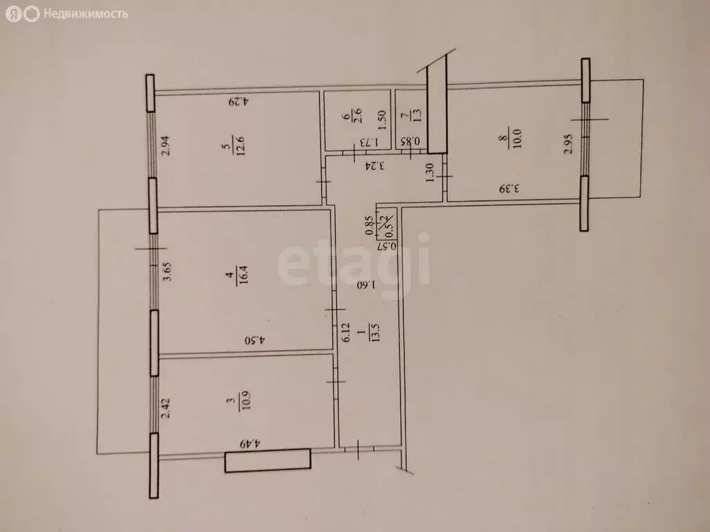 3-комнатная квартира: Салават, Ленинградская улица, 45 (68.3 м) - Фото 1