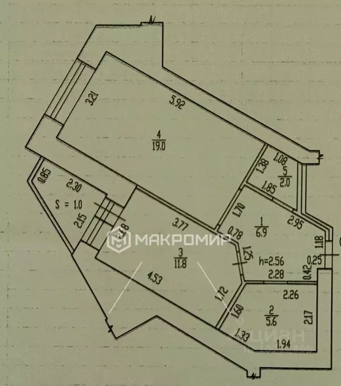 1-к кв. Брянская область, Брянск ул. Ромашина, 39 (45.3 м) - Фото 1