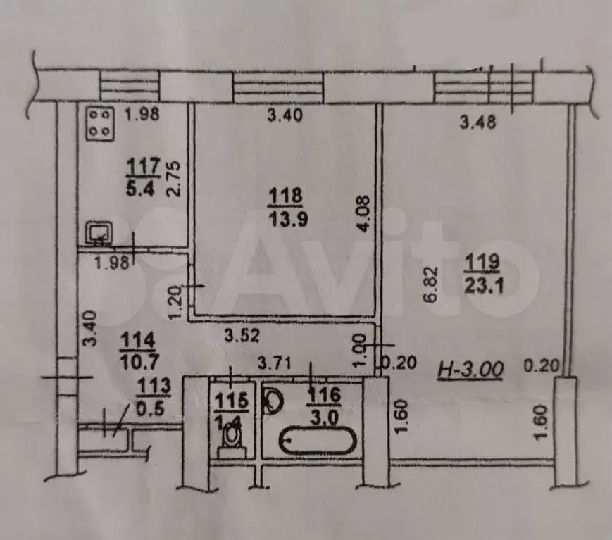 2-к. квартира, 60 м, 2/5 эт. - Фото 0