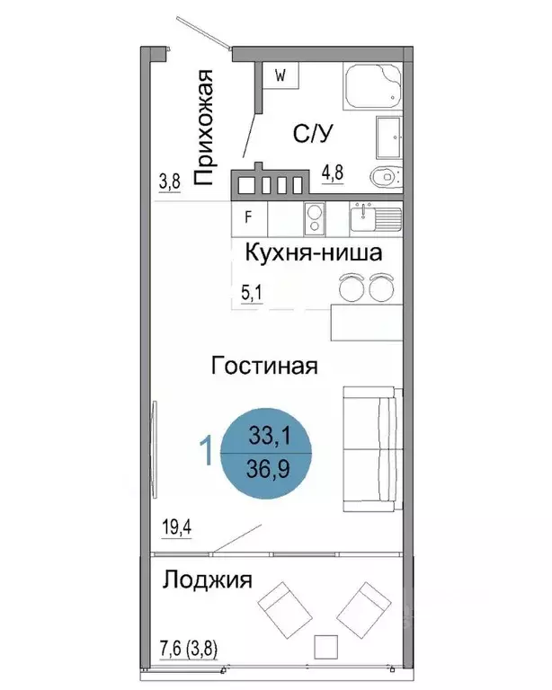 1-к кв. Крым, Керчь Белый город жилой комплекс (36.9 м) - Фото 0
