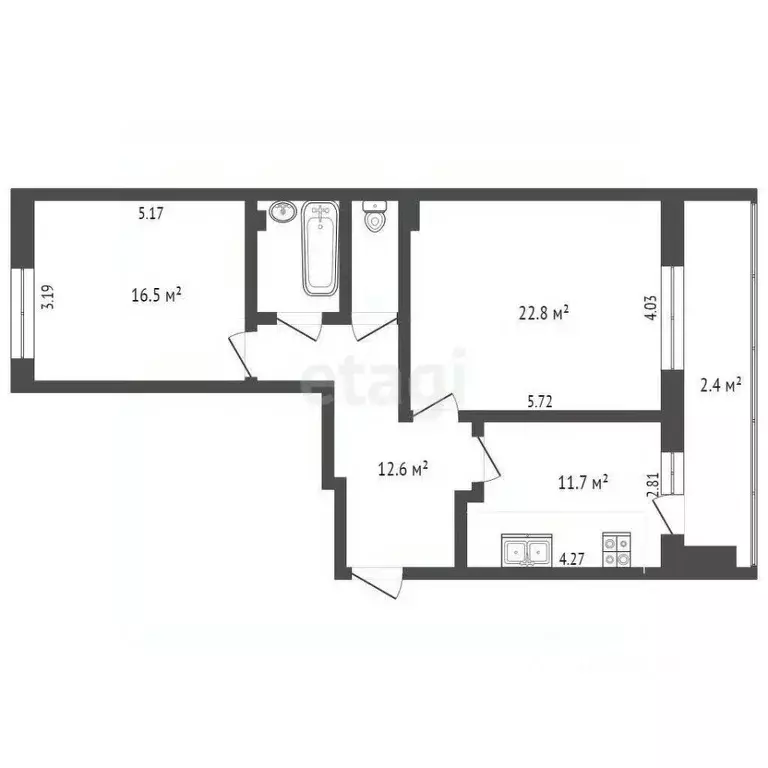 2-к кв. Омская область, Омск Звездная ул., 8 (70.0 м) - Фото 1