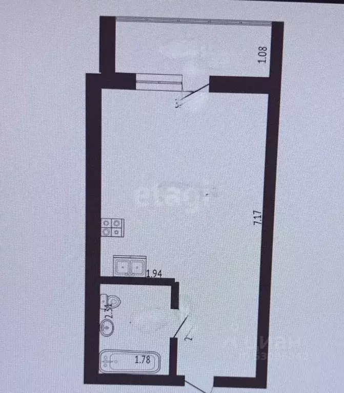 Студия Забайкальский край, Чита ул. Кирова, 41А (28.2 м) - Фото 2