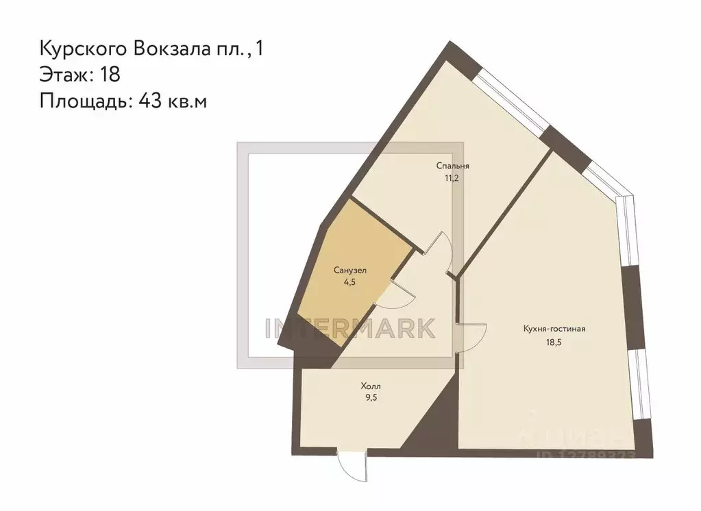 2-к кв. Москва пл. Курского Вокзала, 1 (43.0 м) - Фото 2