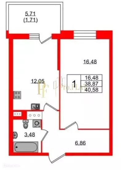 Продаётся 1-к квартира, 38.87 м - Фото 0