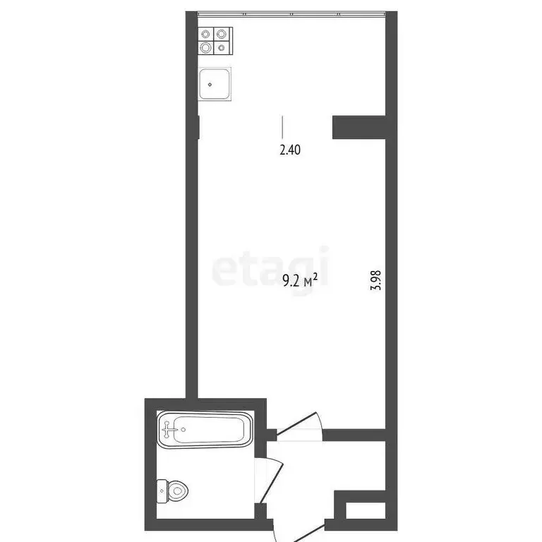 Квартира-студия: Тюмень, Олимпийская улица, 34 (15 м) - Фото 0