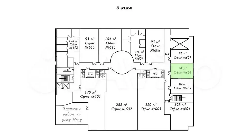 Аренда офиса 54 кв.метров, 6 этаж - Фото 1