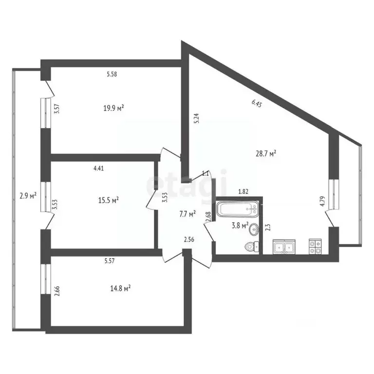 3-к кв. Крым, Феодосия ш. Симферопольское, 41 (94.4 м) - Фото 2