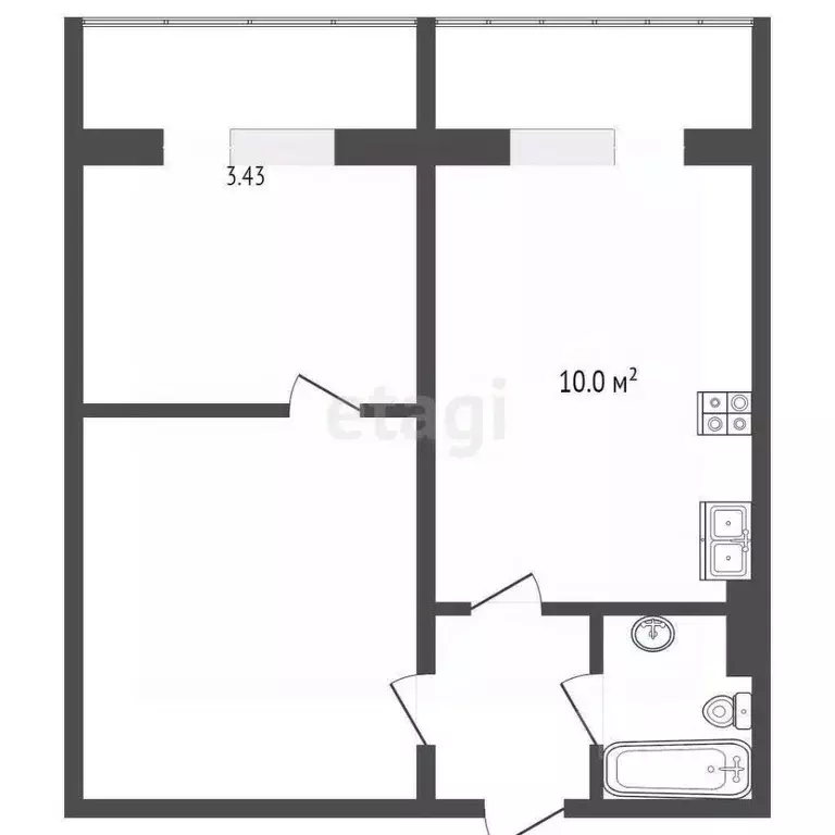 1-к кв. Ханты-Мансийский АО, Сургут тракт Тюменский, 4 (48.0 м) - Фото 1