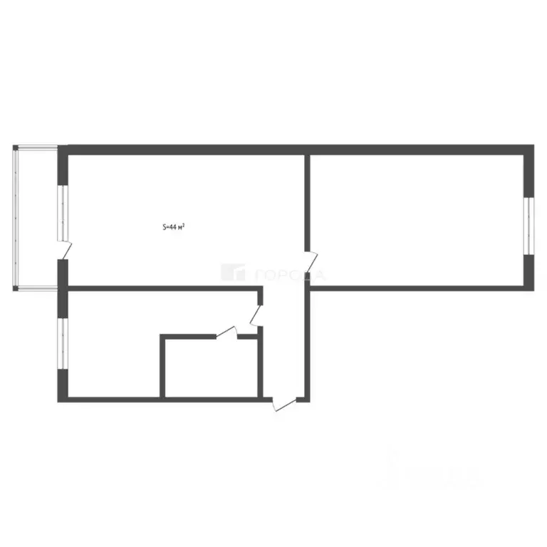 2-к кв. Кемеровская область, Новокузнецк ул. Климасенко, 23 (48.0 м) - Фото 1