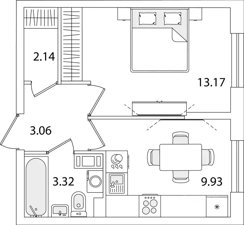 1-к кв. Санкт-Петербург ул. Тамбасова, 5Н (31.62 м) - Фото 0