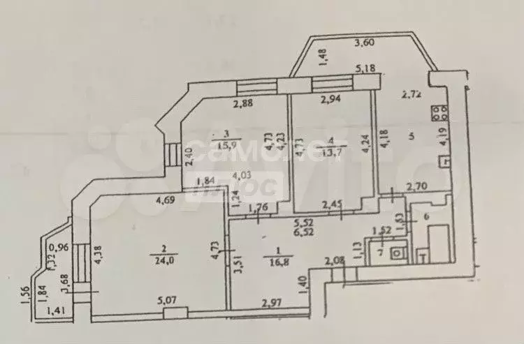 3-к. квартира, 93,9 м, 7/15 эт. - Фото 0