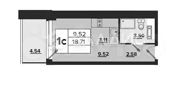 Апартаменты-студия, 30 м, 7/12 эт. - Фото 0