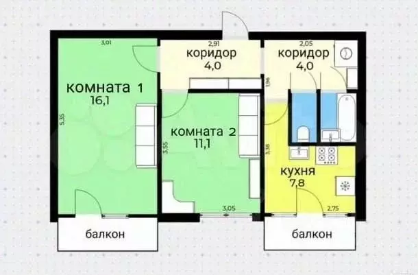 2-к кв. Московская область, Одинцовский городской округ, Старый ... - Фото 0
