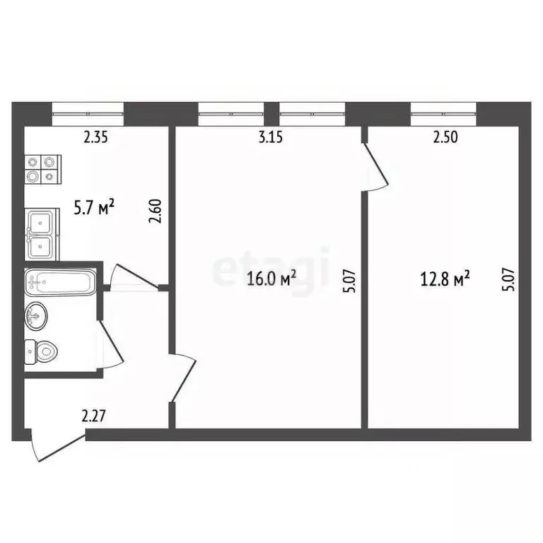 2-к кв. Вологодская область, Вологда Линейный пер., 4А (39.9 м) - Фото 1