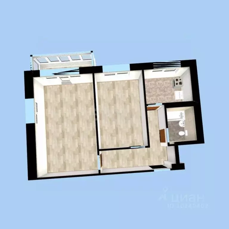 2-к кв. Башкортостан, Уфа ул. Блюхера, 12 (43.0 м) - Фото 1