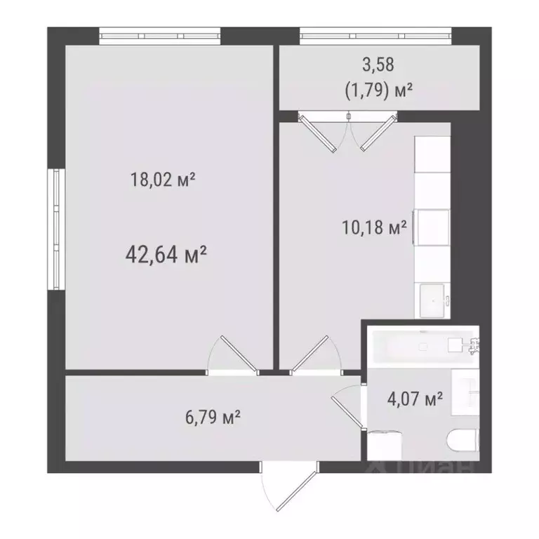 1-к кв. Сахалинская область, Южно-Сахалинск ул. Ленина (40.85 м) - Фото 0