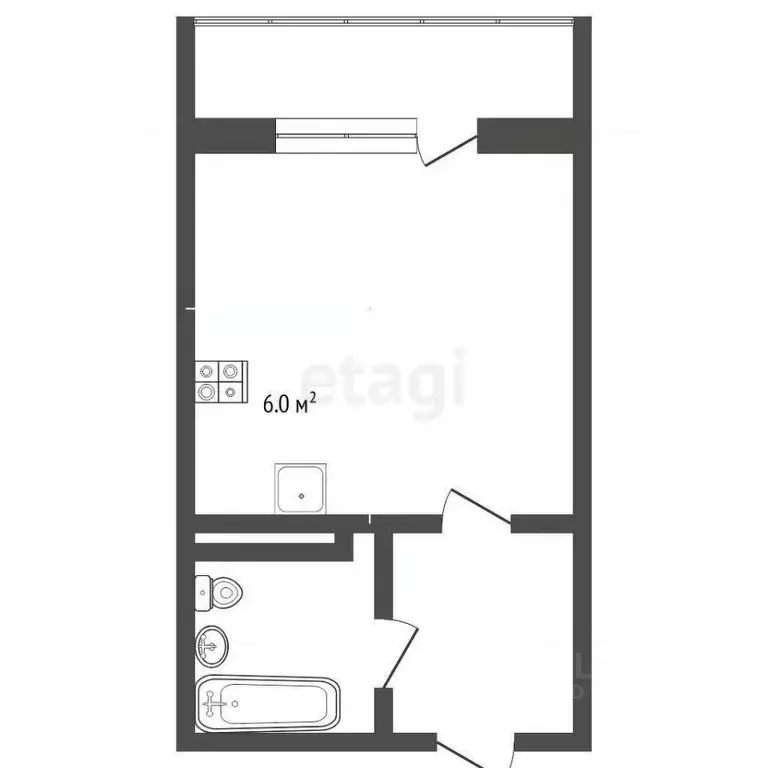 Студия Тюменская область, Тюмень ул. Новоселов, 117 (15.7 м) - Фото 2