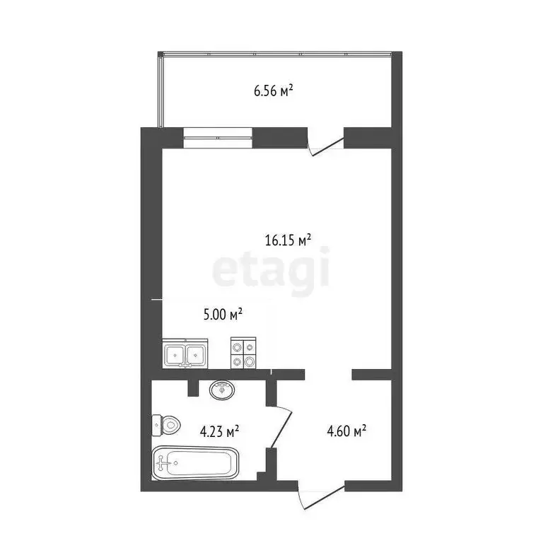 Квартира-студия: Тюмень, улица Парада Победы, 13 (29.7 м) - Фото 0