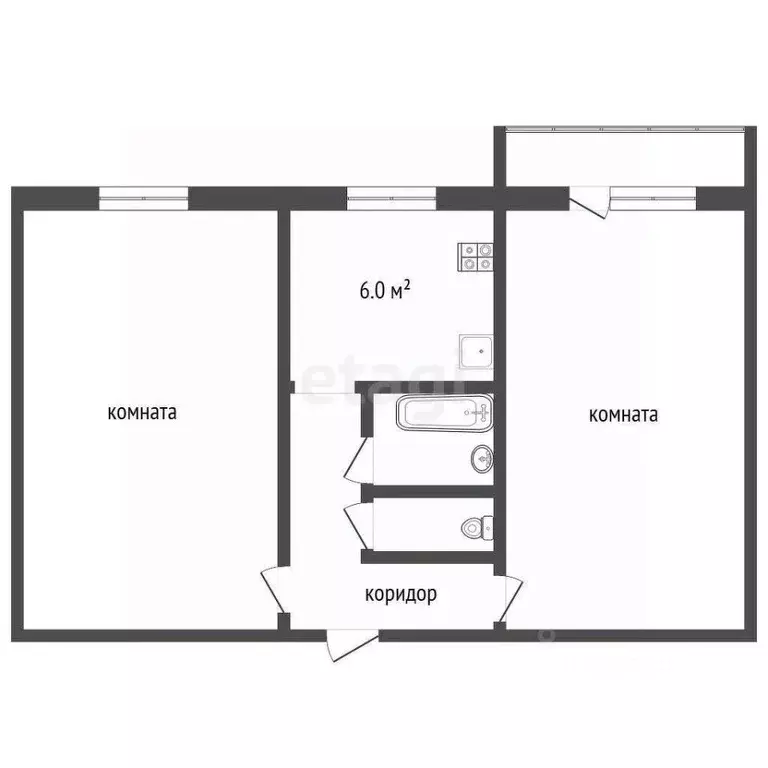 2-к кв. Кемеровская область, Юрга просп. Победы, 12А (44.5 м) - Фото 1