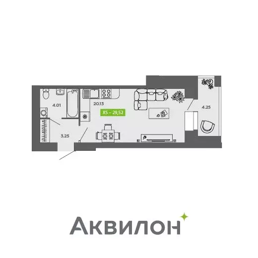 Квартира-студия: Архангельская область, Северодвинск (29.52 м) - Фото 0