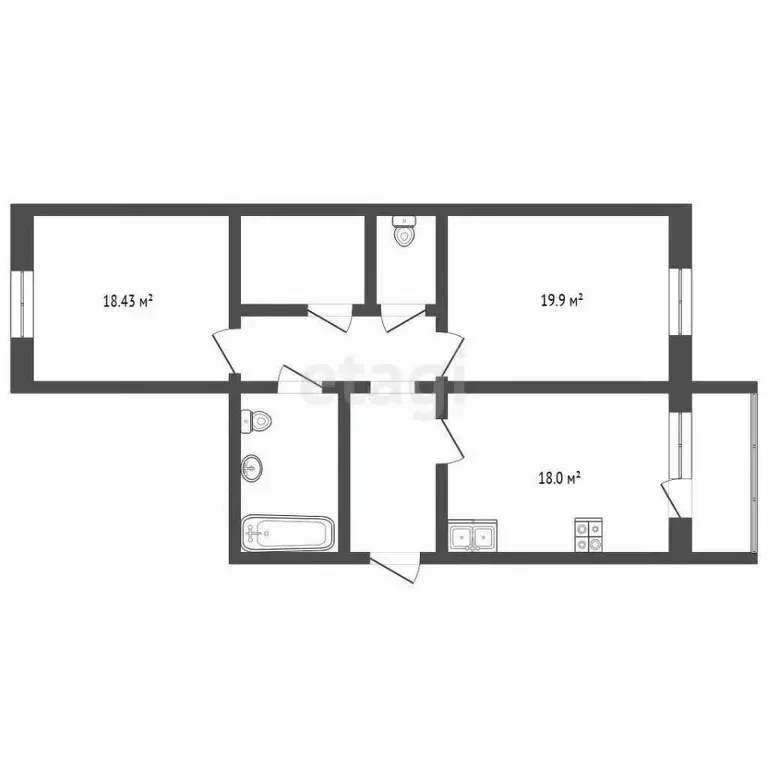 2-к кв. Севастополь ул. Гоголя, 17 (91.0 м) - Фото 1