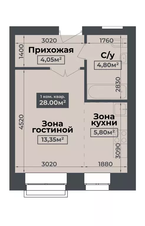 Квартира-студия: Абакан, микрорайон Нижняя Согра, улица Будённого, 78 ... - Фото 1