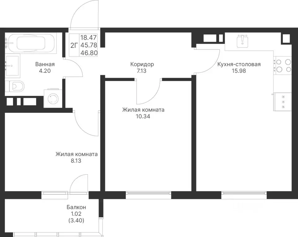 2-к кв. Татарстан, Лаишевский район, Столбищенское с/пос, с. Усады  ... - Фото 2