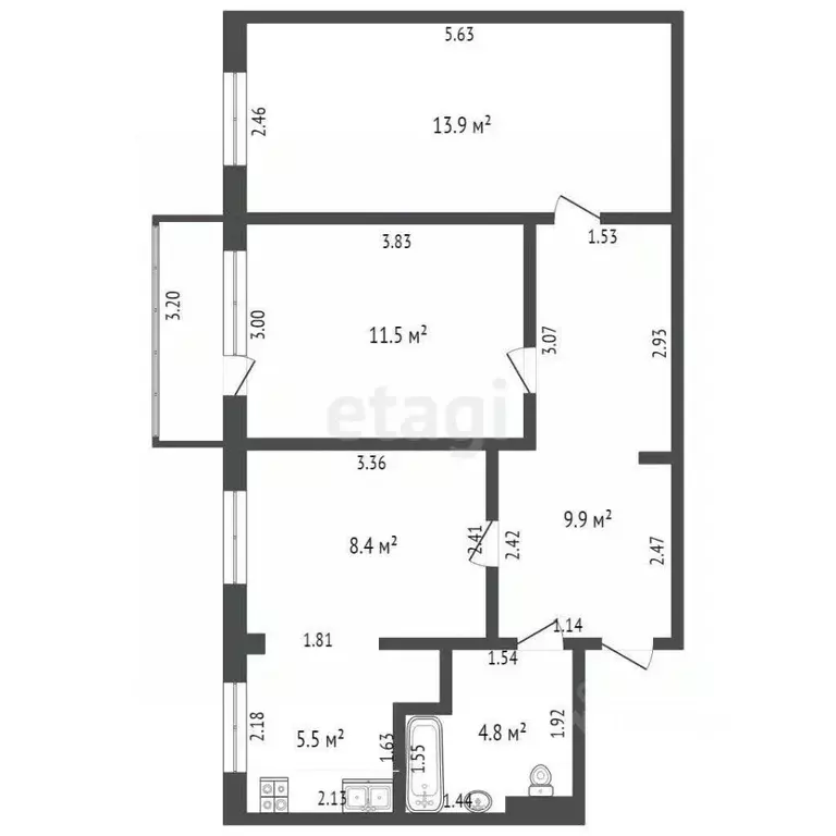 3-к кв. Забайкальский край, Чита Новобульварная ул., 113 (54.0 м) - Фото 1