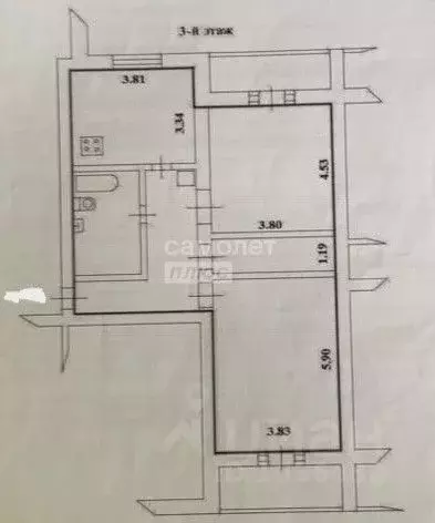 2-к кв. Ивановская область, Кохма ул. Ивановская, 92 (75.9 м) - Фото 2