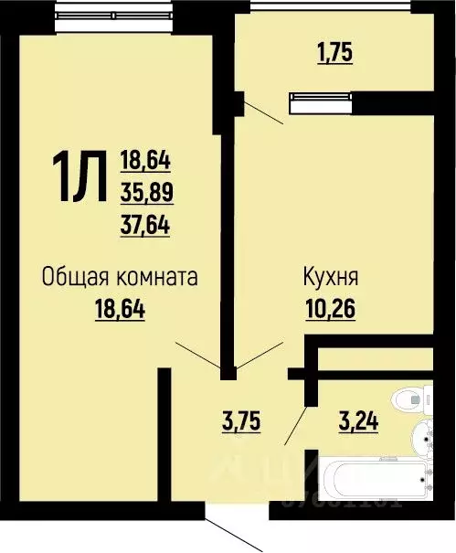 1-к кв. Краснодарский край, Краснодар Славянский мкр, ул. Заполярная, ... - Фото 1