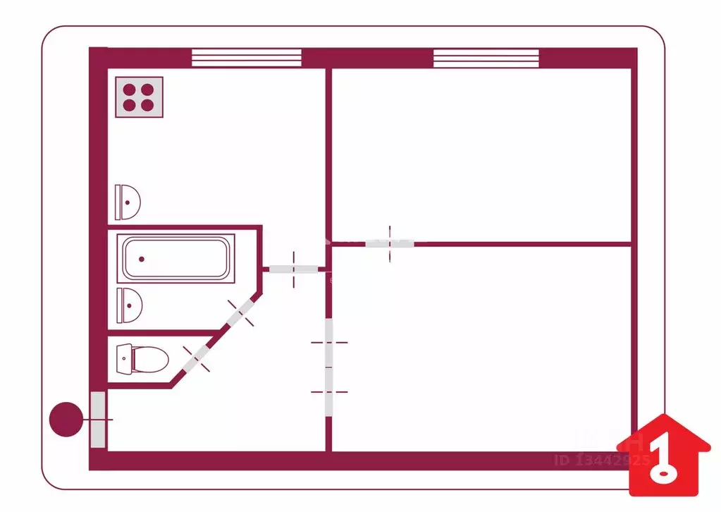 2-к кв. Омская область, Омск ул. 2-я Казахстанская, 44 (40.6 м) - Фото 1
