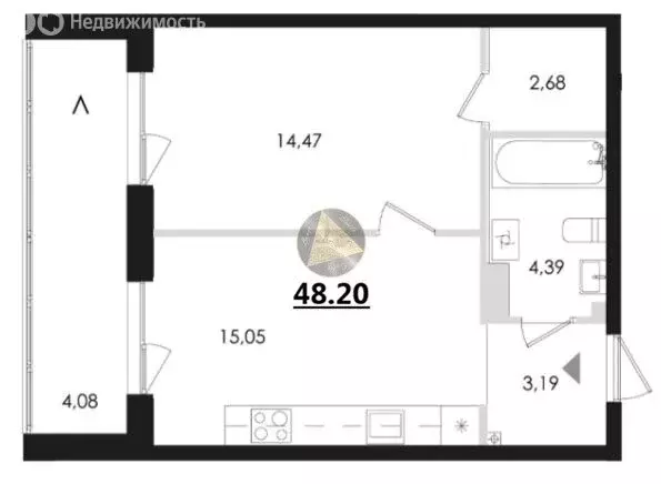 1-комнатная квартира: Сестрорецк, Авиационная улица, 5к1 (48.2 м) - Фото 1
