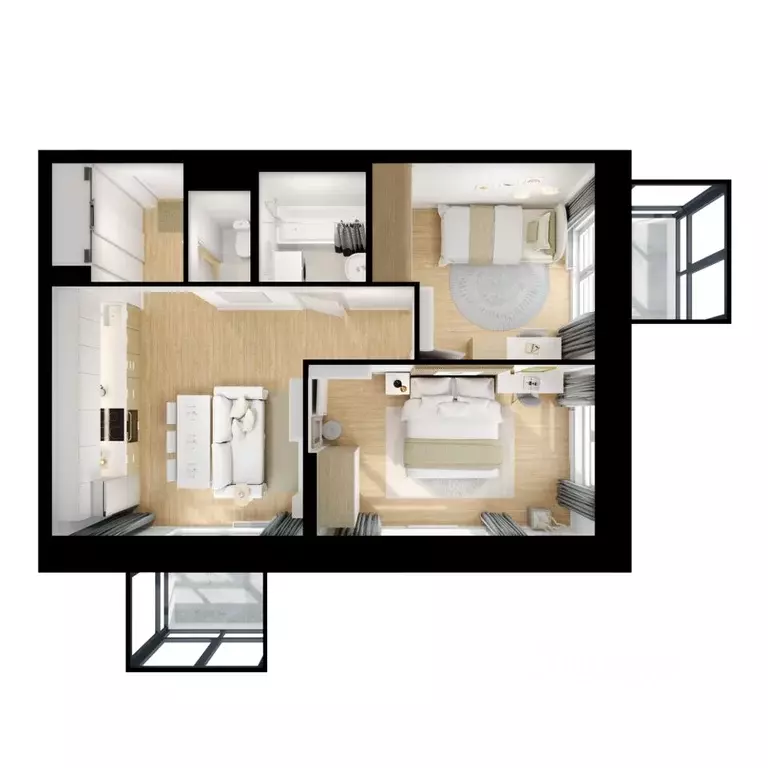 2-к кв. Приморский край, Владивосток ул. Борисенко, 48к1 (53.1 м) - Фото 1