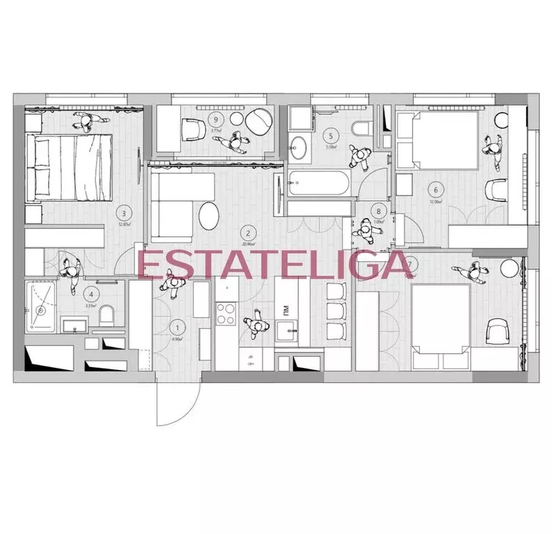 3-комнатная квартира: Москва, улица Крузенштерна, 9 (77.4 м) - Фото 1