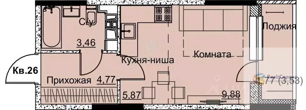 Студия Удмуртия, Ижевск Строитель жилрайон, 6-й мкр, Притяжение жилой ... - Фото 0