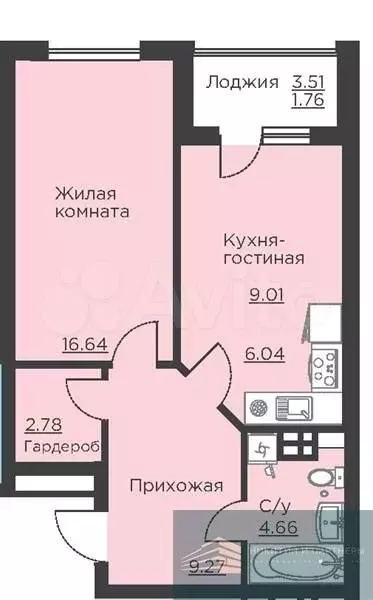 1-к. квартира, 50,2 м, 6/18 эт. - Фото 0
