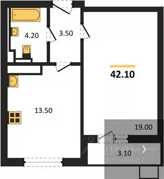 1-к кв. Воронежская область, Воронеж ул. Загоровского, 5/1 (42.1 м) - Фото 0