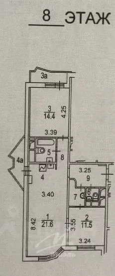 3-к кв. Москва Кастанаевская ул., 45К2 (69.9 м) - Фото 2