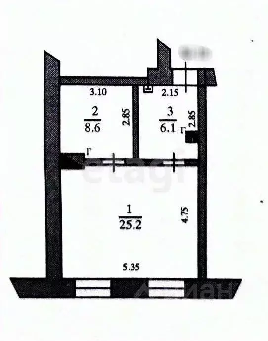 2-к кв. Краснодарский край, Новороссийск Элеваторная ул., 13 (39.9 м) - Фото 1