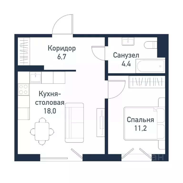 1-к кв. Челябинская область, Челябинский городской округ, пос. ... - Фото 1