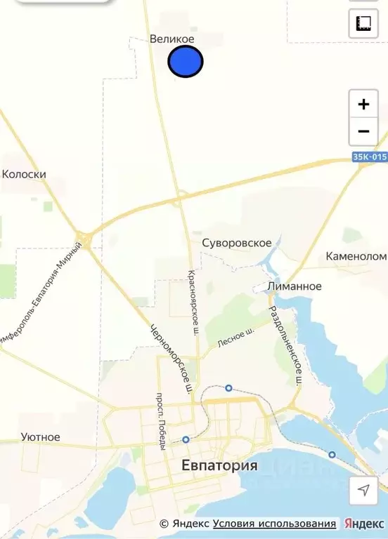 Участок в Крым, Сакский район, Суворовское с/пос, с. Великое ул. ... - Фото 2