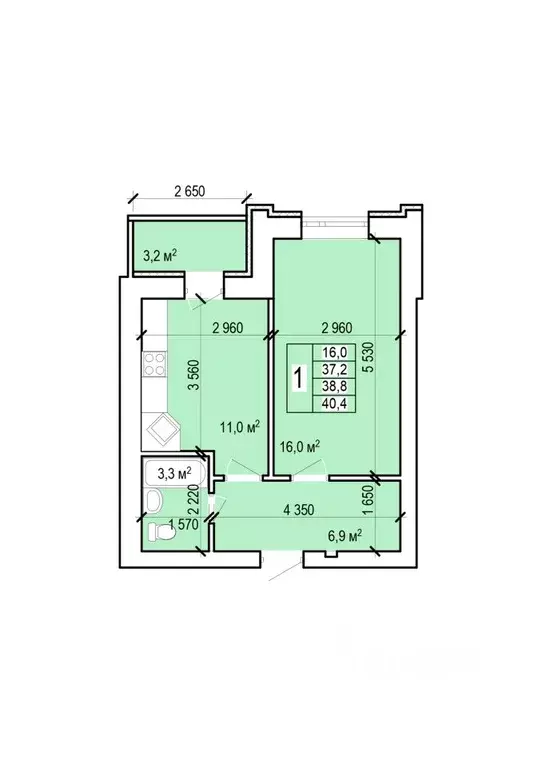 1-к кв. Саратовская область, Энгельс Новобазарная ул., 4 (40.4 м) - Фото 1