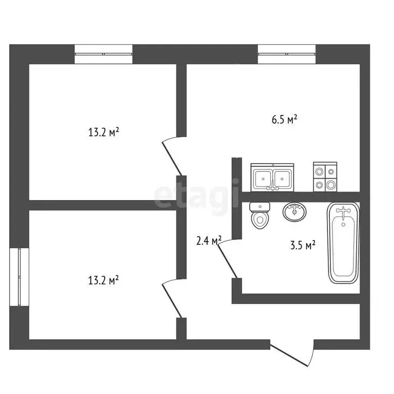 2-комнатная квартира: Стерлитамак, улица Шаймуратова, 5А (38.8 м) - Фото 1