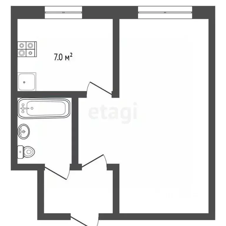 1-к кв. Тюменская область, Тюмень ул. Республики, 175 (29.0 м) - Фото 2