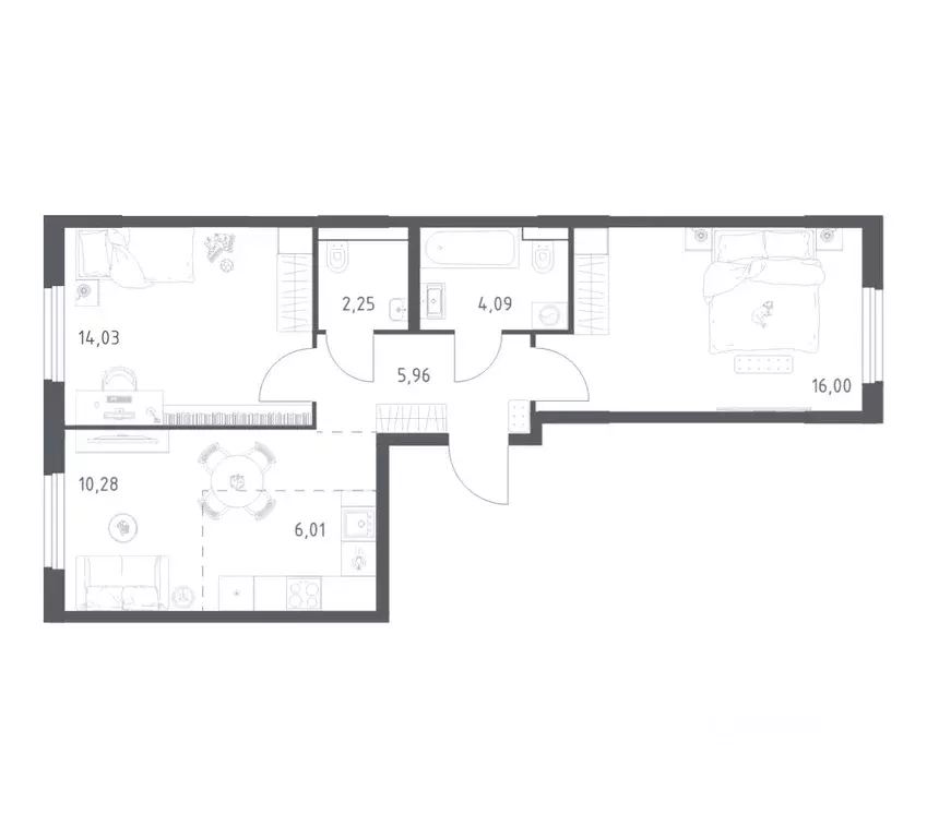 2-к кв. Башкортостан, Уфа ул. Минигали Губайдуллина, 8к9 (58.62 м) - Фото 0