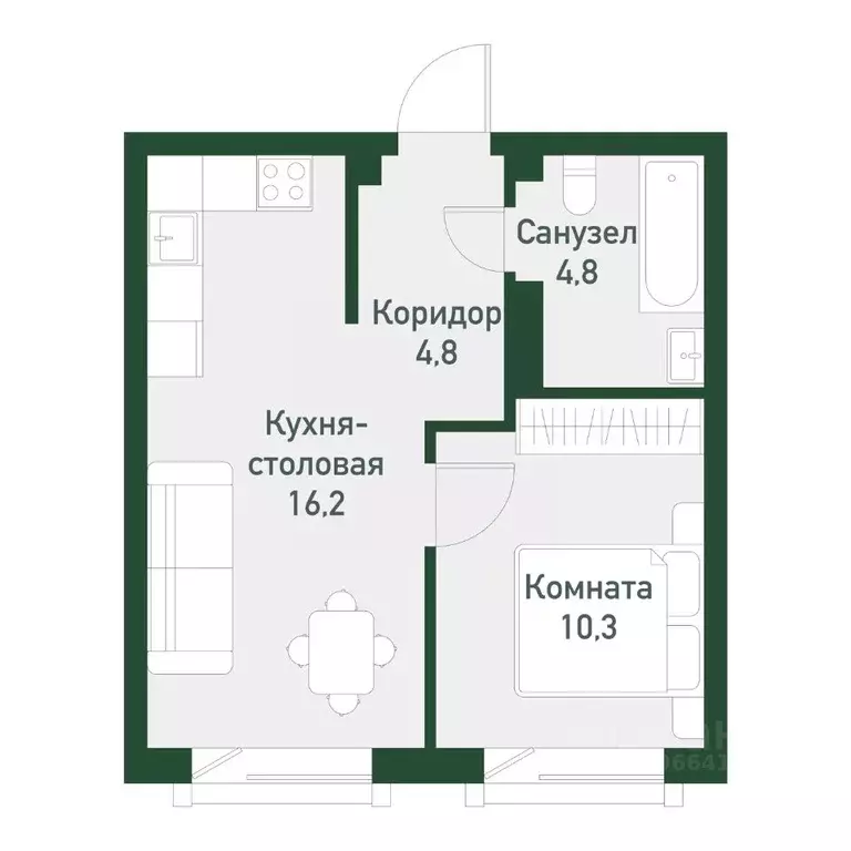 1-к кв. Челябинская область, Челябинский городской округ, пос. ... - Фото 0