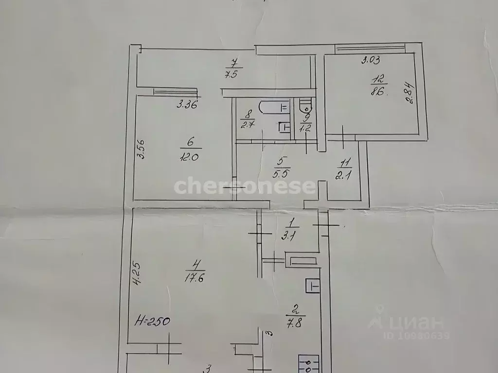 3-к кв. Севастополь просп. Октябрьской Революции, 56Б (67.0 м) - Фото 1