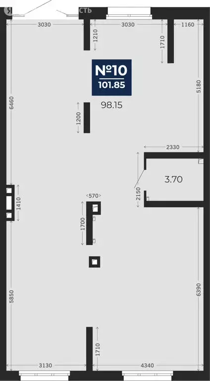 Помещение свободного назначения (101.85 м) - Фото 1
