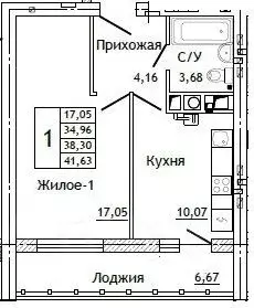 1-к кв. Смоленская область, Смоленск ул. Крупской (41.63 м) - Фото 0